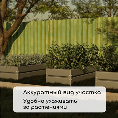 Грядка оцинкованная, 195×70×34 см, Greengo