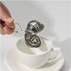 Ситечко для чая Доляна «Мята», 16.5 см, нержавеющая сталь, серебристое