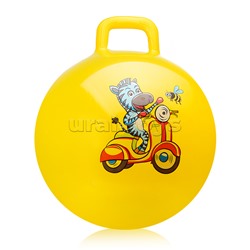 Мяч с ручкой 45см "Звери водители" (цвет в ассортименте)