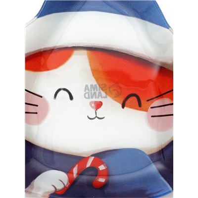 Тарелка новогодняя плоская «Котик», 13.8×20.5 см