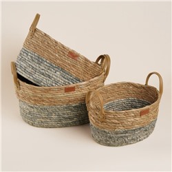 Корзины для хранения SL Home, плетёные, ручной работы, 3 шт., 30×23×16 см до 37×27×19 см