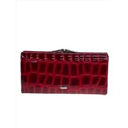 Женское портмоне из натуральной кожи, цвет бордово красный