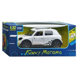 Белая инерционная машинка Хэтчбэк die-cast,1:32, открывающиеся двери