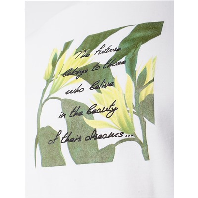 Футболка с принтом свободная эластичная из премиального хлопка