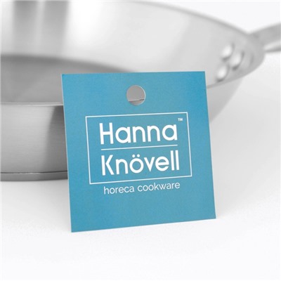 Сковорода Hanna Knövell, d=30 см, h=5.5 см, нержавеющая сталь, толщина стенки 0.6 мм, длина ручки 24.5 см, индукция