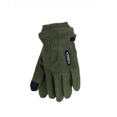 Утеплённые мужские перчатки  цвет зеленый