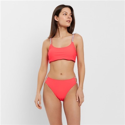 Купальник раздельный со стразами женский MINAKU, размер 46, розовый