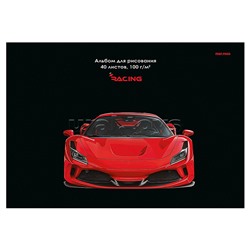 Альбом для рисования 40л. "Красное авто" цвет.спир.,1 диз в спайке,офс