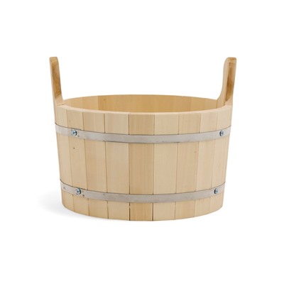 Шайка для бани и сауны, 15 л, липа, нержавеющий обруч, «Добропаровъ»