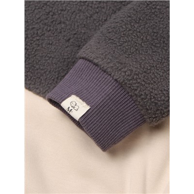 Худи - боди детское MINAKU, рост 62-68 см, графит, экрю