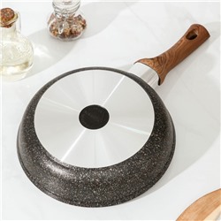 Сковорода KUKMARA Granit Ultra original, d=22 см, пластиковая ручка, антипригарное покрытие, алюминий, тёмно-коричневая