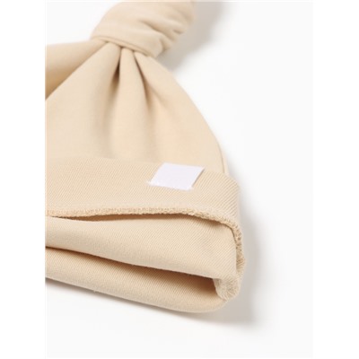 Шапочка детская с узелком MINAKU Nature, размер 42, бежевая