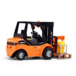 Погрузчик "Вилочный" с поддоном и бочками, 1:14 (свет,звук) в коробке