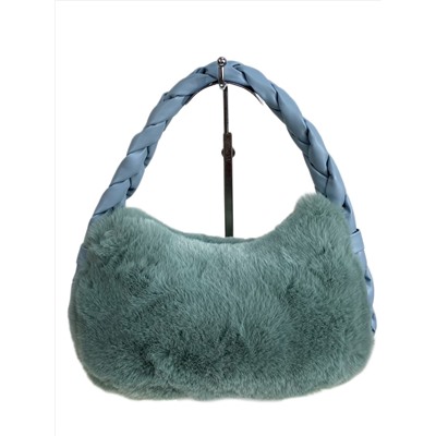 Женская сумка из искусственного меха, цвет светло зеленый