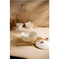 Кастрюля SL Home «Санторини», 1.57 л, 24.5×21.5×8 см, жаропрочная керамика, белая