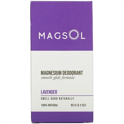Magsol, Magnesium Deodorant, Lavender, 3.2 oz (95 g)