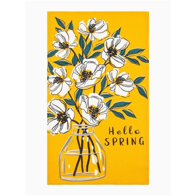 Набор кухонных полотенец «Доляна» Hello spring, 35×60 см -4 шт., 100% хлопок, вафля 160 г/м²