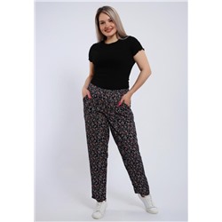 274 Брюки-бананы из штапеля (Темно-синий)