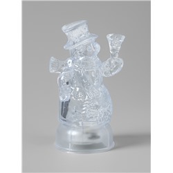 Световая фигура «Снеговик», 13 см, 1 LED, от батареек LR44×3, свечение тёплое белое