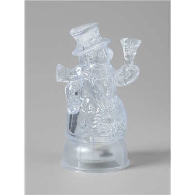 Световая фигура «Снеговик», 13 см, 1 LED, от батареек LR44×3, свечение тёплое белое
