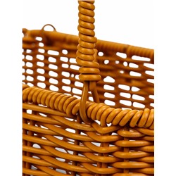 Корзина плетёная для хранения, 25×18×15 см, ручка h=14 см, коричневая