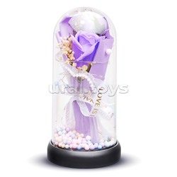 Светильник "Необыкновенная роза" в коробке (сиреневый)