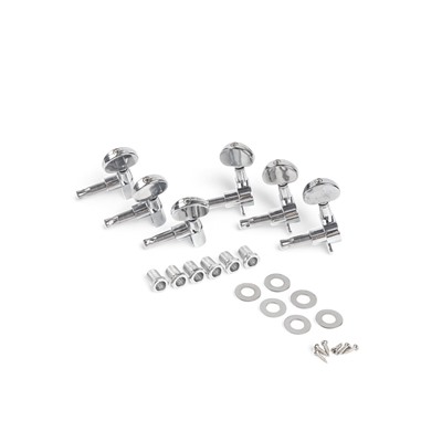 Комплект одиночной колковой механики Music Life, серебристые, 3+3