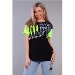 Футболка 57032 (Черный_зеленый)