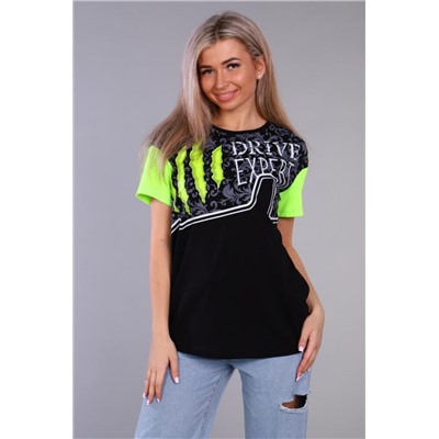 Футболка 57032 (Черный_зеленый)