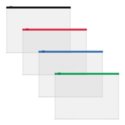 Папка на гибкой молнии А5+ Fizzy Clear прозрачная 61166 ErichKrause