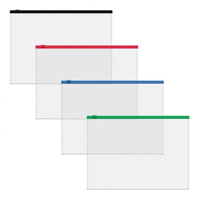 Папка на гибкой молнии А5+ Fizzy Clear прозрачная 61166 ErichKrause