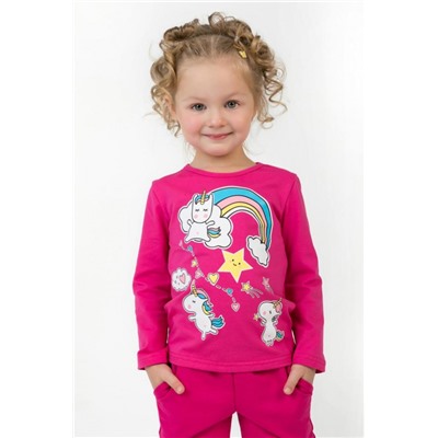Джемпер Единорог на облачке детский (Малиновый)