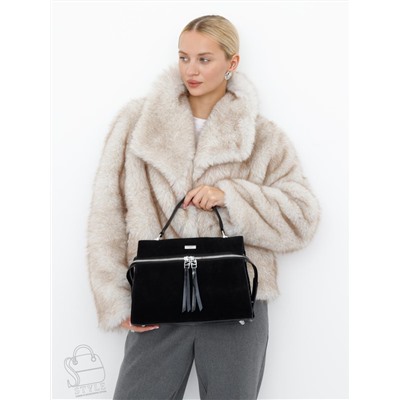 Сумка женская кожаная 9675MSS black Velina Fabbiano-Safenta в Новосибирске