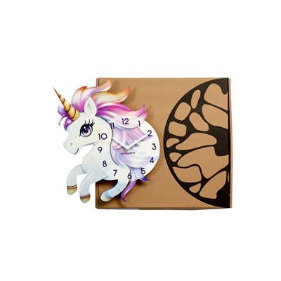 Часы настенные Gelato, единорог, интерьерные, детские, бесшумные, плавный ход, d=33.5 см