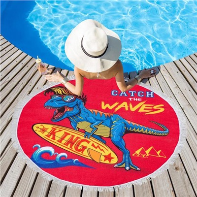 Полотенце пляжное Этель «Поймай волну», d=150 см