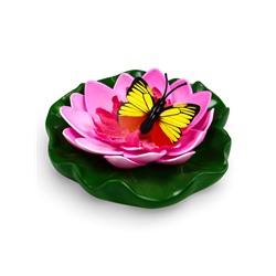 Садовая фигура из полистоуна «Лотос с бабочкой», 10×11×6 см, плавающая
