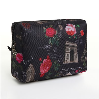 Косметичка дорожная на молнии, цвет чёрный