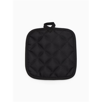 Кухонный набор «Доляна. Котик Борис», чёрный: прихватка, варежка-прихватка