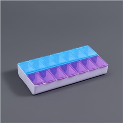 Органайзер для хранения мелочей, 14 ячеек, 14.5×7.3×2.5 см, голубой, фиолетовый