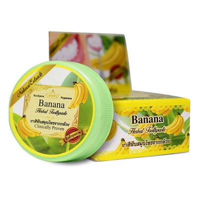 Зубная паста отбеливающая Банан Rochjana, 30 гр. Таиланд