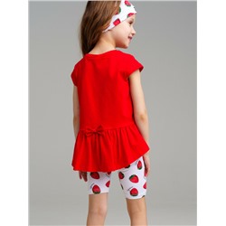 Комплект трикотажный для девочек: брюки (легинсы укороченные), фуфайка (футболка)