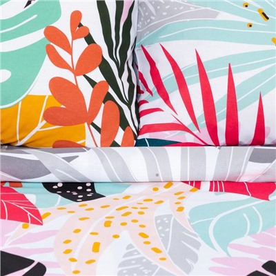 Постельное бельё 1.5, спальное «Этель» Colored tropics, бязь