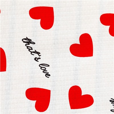 Простыня для бани «Сердечки» 150×180±5 см, 100% хлопок, вафельное полотно, 160 г/м²