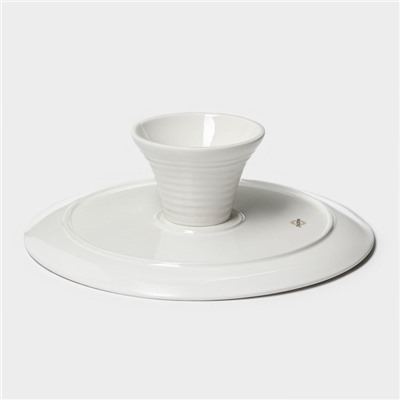 Тортовница Magistro Kingdom, 30.5×9.5 см, фарфор, белая