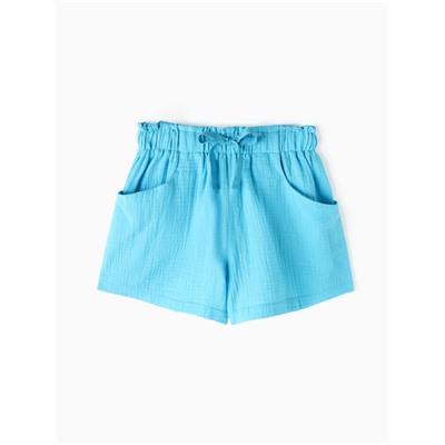 Шорты из муслина для девочек KAFTAN, рост 158 см, голубые