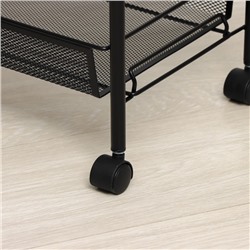 Этажерка «Ладья 24К», 4 яруса, 44×25×100 см, чёрная