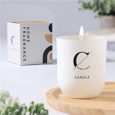 Свеча ароматическая Home Fragrance, ирис и сладости, белая, 7×8 см