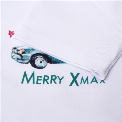 Боди детское MINAKU New Year's cars, рост 80-86 см, белое