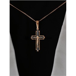 Крест из золочёного серебра с чернением - 4,7 см 925 пробы 3-287чз