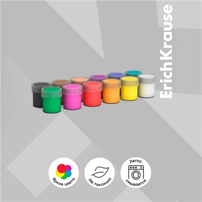Гуашь 12 цветов × 17 мл, ErichKrause, в картонной упаковке
